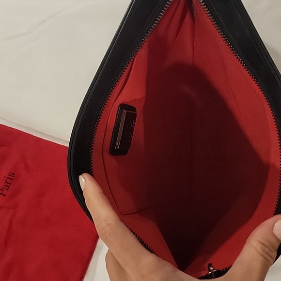 Authentic Christian Louboutin studded leather black clutch - Picture 9 of 9